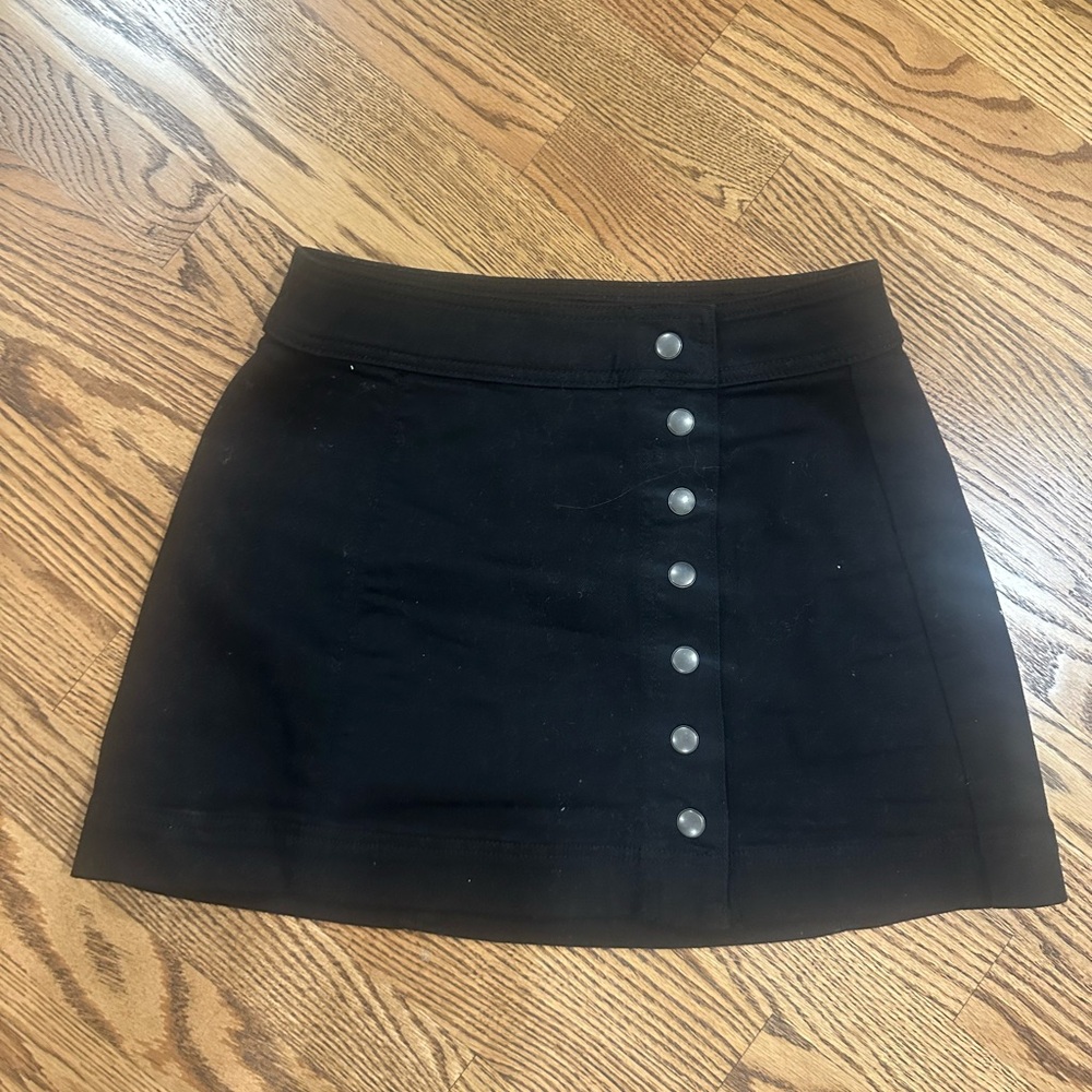 Free People Keep On Rockin Snap Denim Mini Skirt